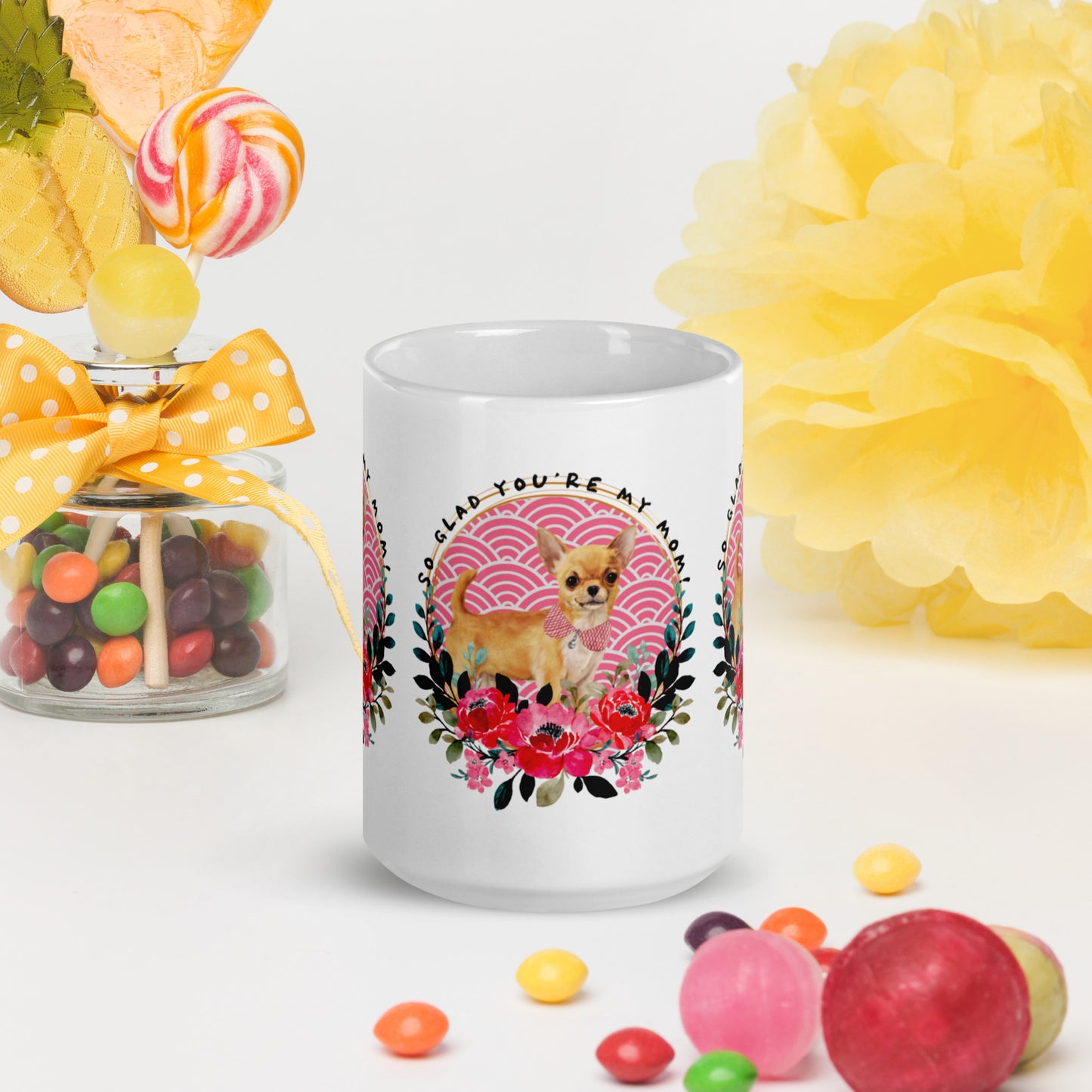 Chihuahua Dog Mom White glossy mug