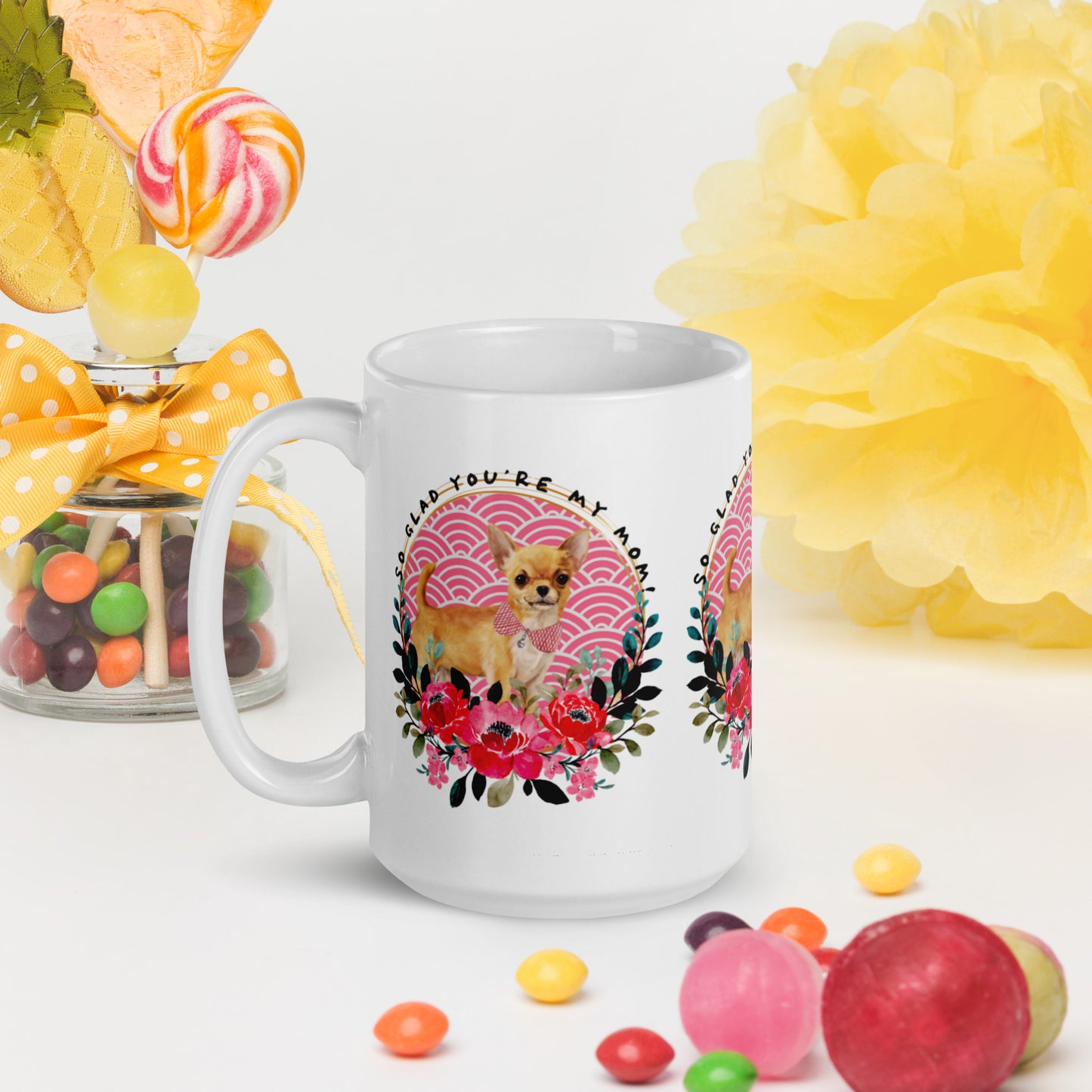Chihuahua Dog Mom White glossy mug