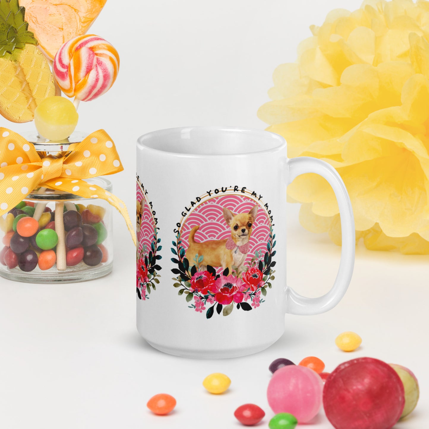 Chihuahua Dog Mom White glossy mug