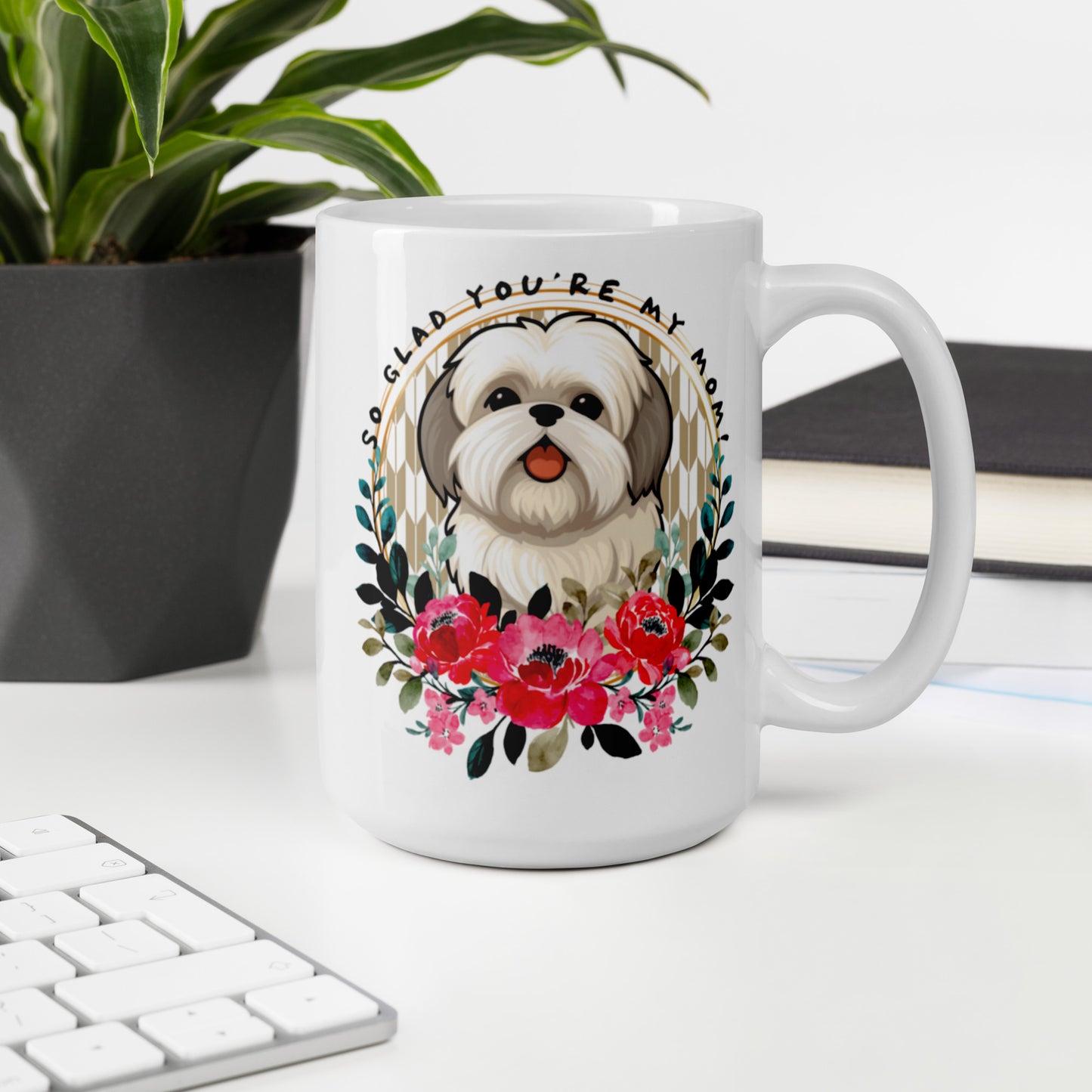 Shih Tzu Mom White glossy mug
