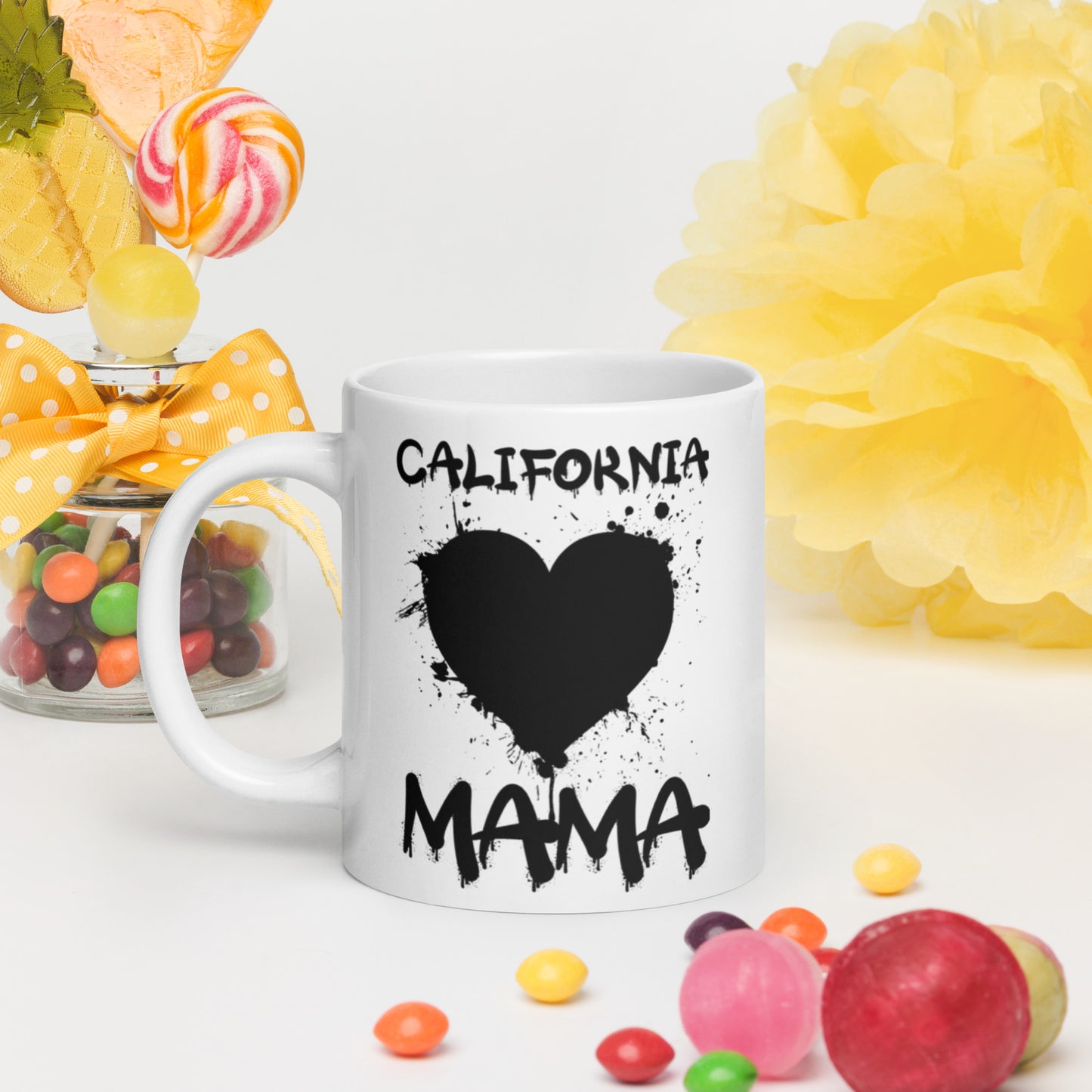 California Mama White glossy mug