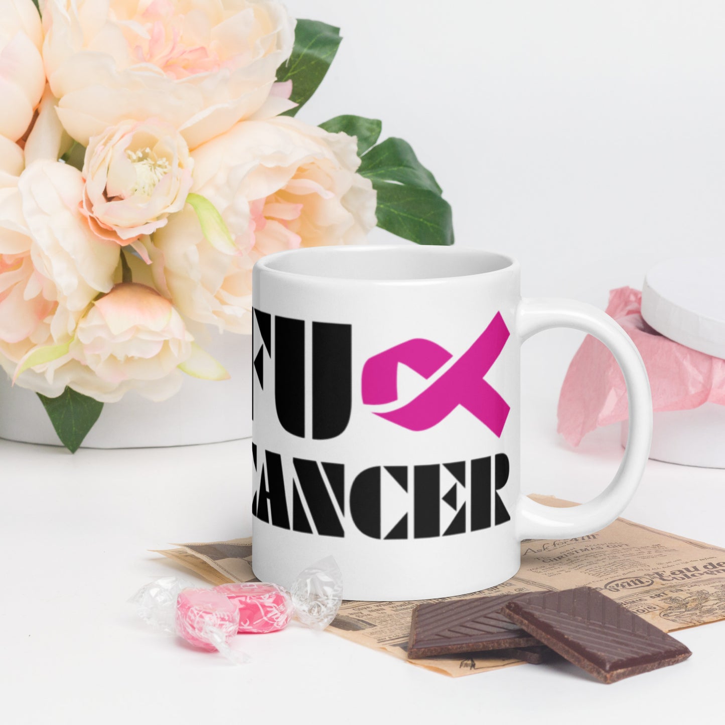 Fuck Cancer, Cancer Survivor Mug, , 20 oz mug