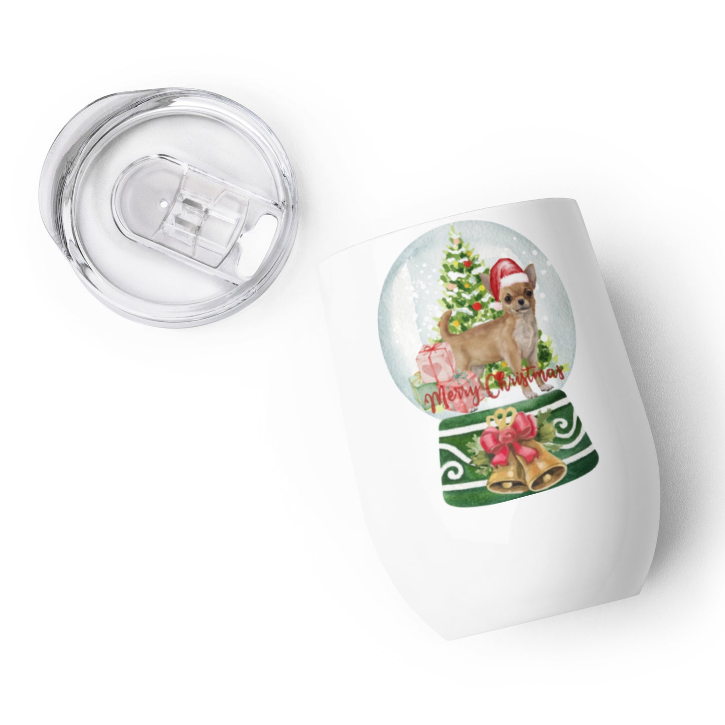 Christmas Chihuahua Wine tumbler,