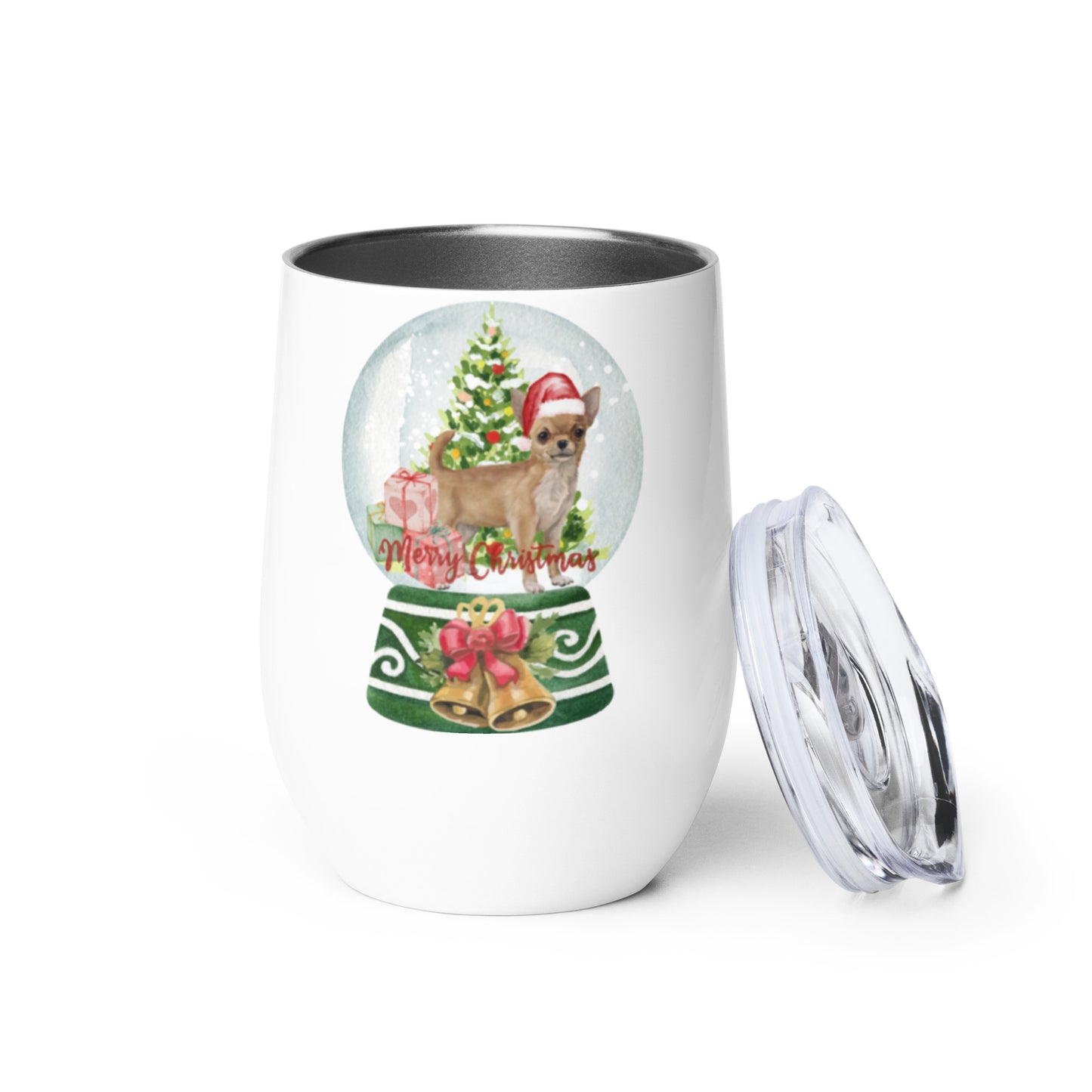 Christmas Chihuahua Wine tumbler,