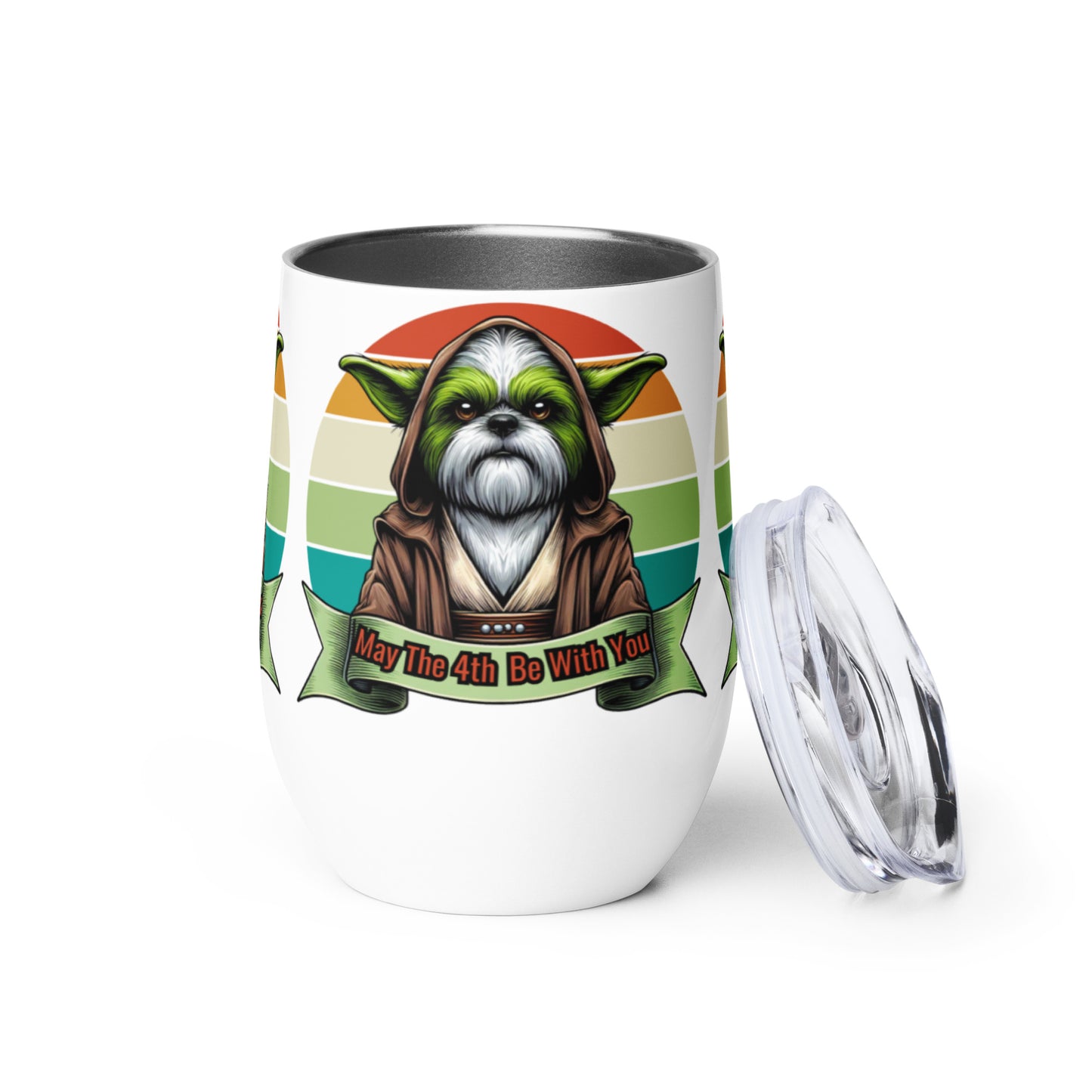 Star Wars Day, May The 4th Be with You, Yoda, Shih Tzu, Shih Tzu Dog, Grogu, Wine tumbler