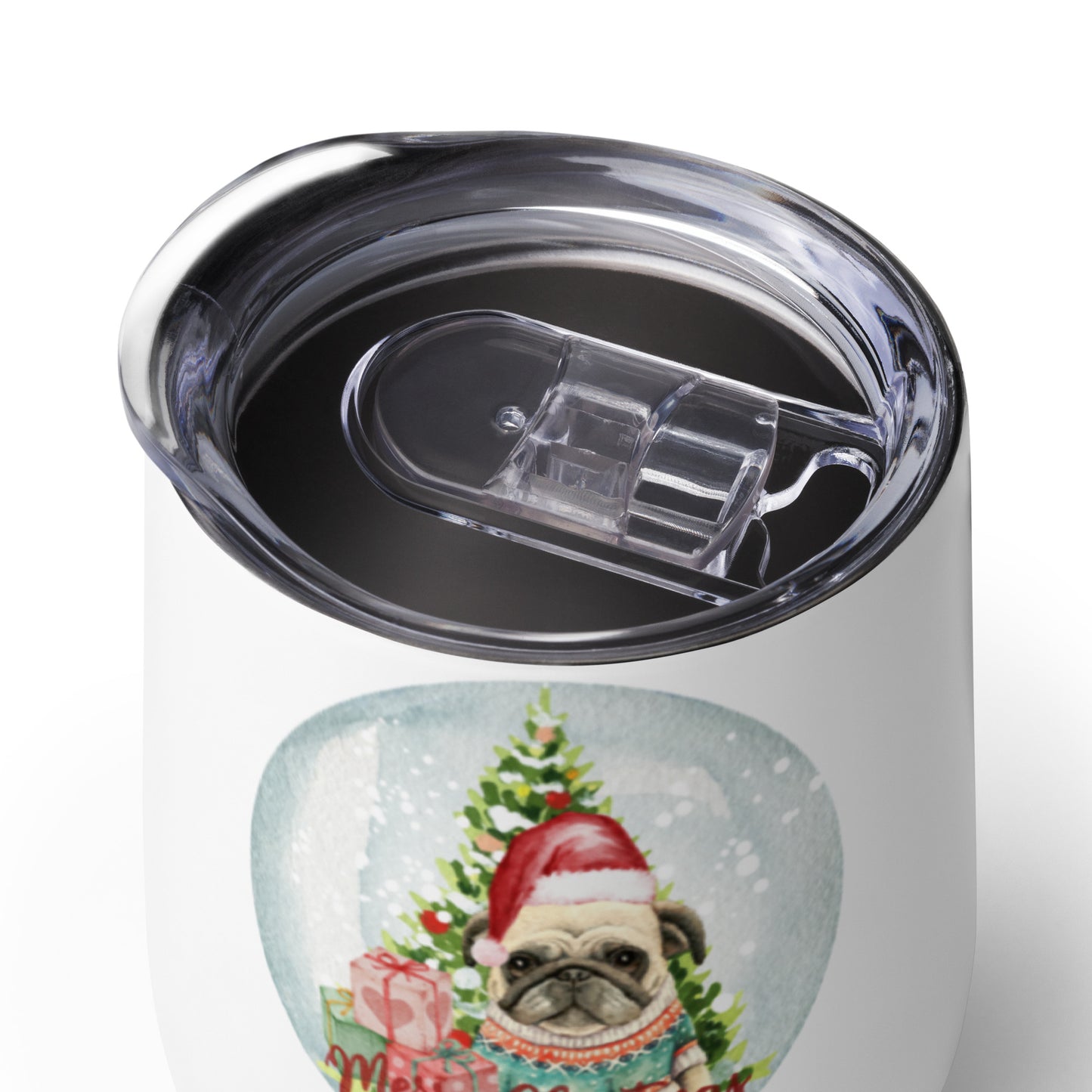 Christmas Pug Wine tumbler