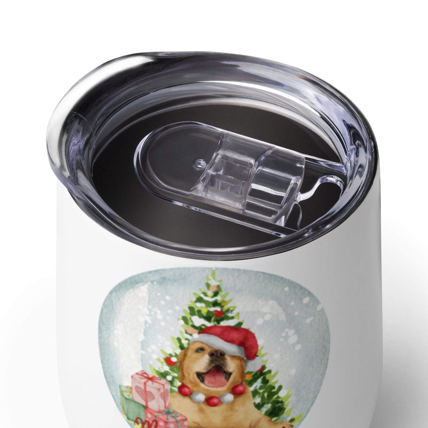 Christmas Golden Retriever Wine tumbler