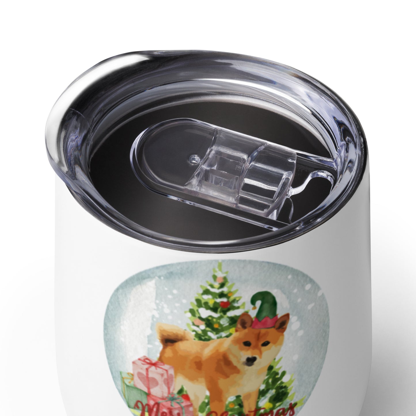Christmas Shiba Dog Wine tumbler,