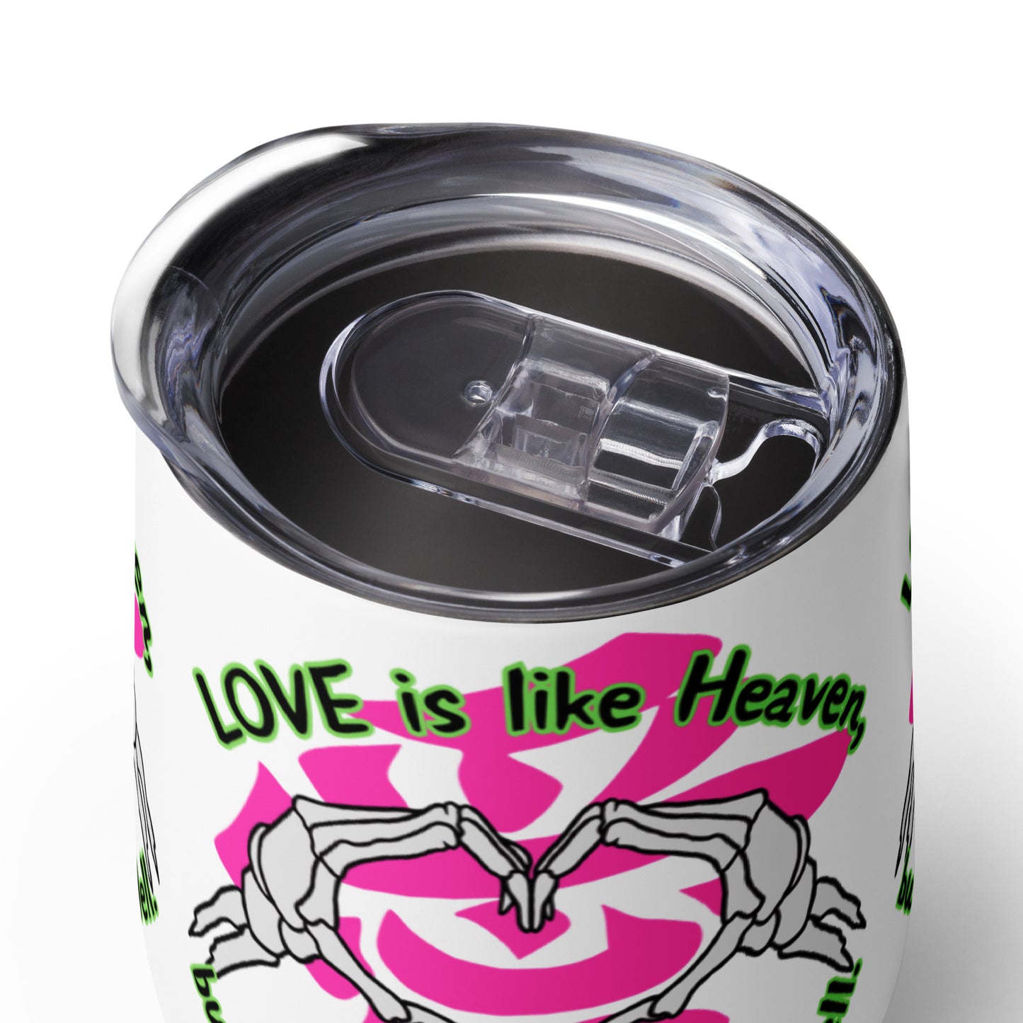 Love is like Heaven, kawaii, ai, love, Wine tumbler