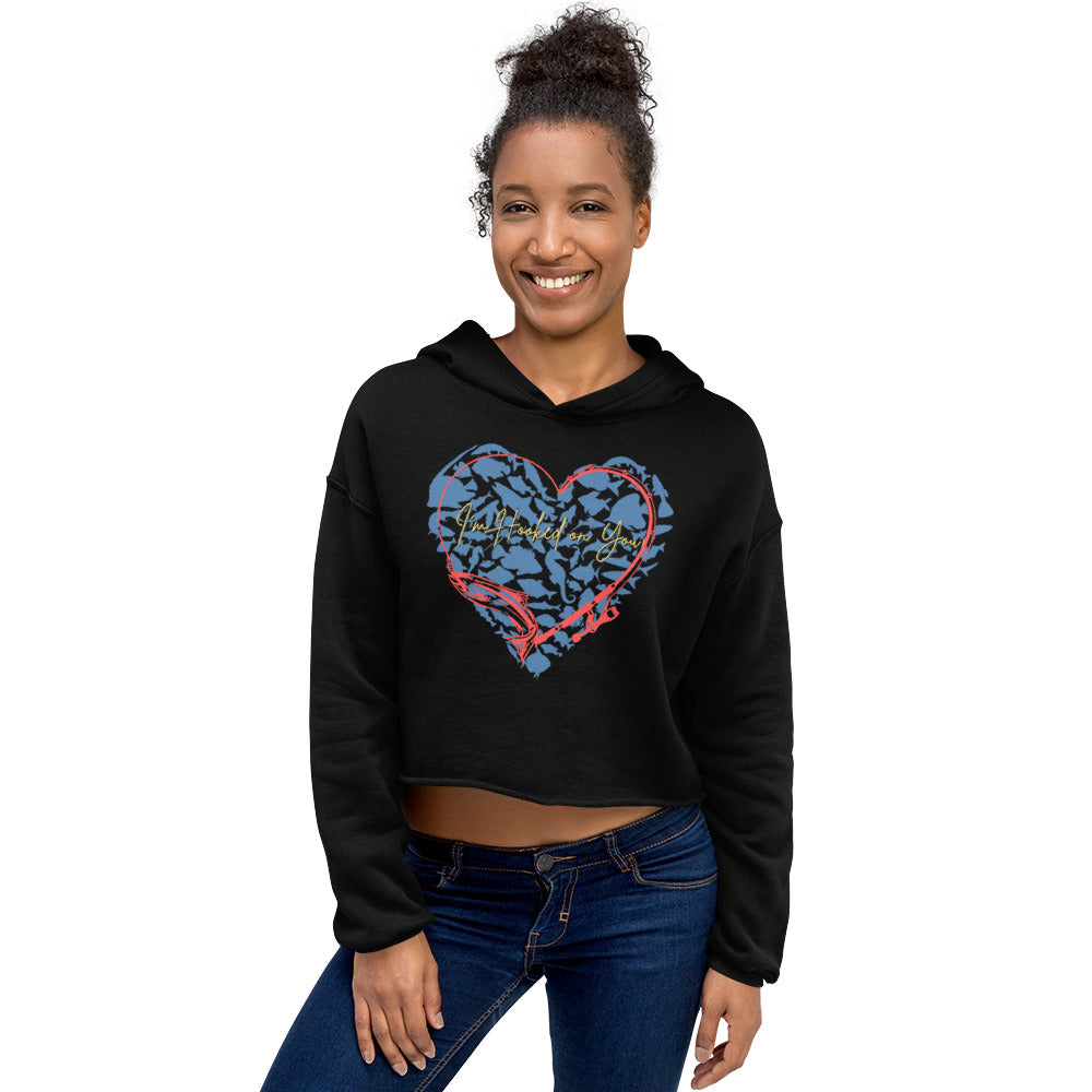 Heart Fish Crop Hoodie