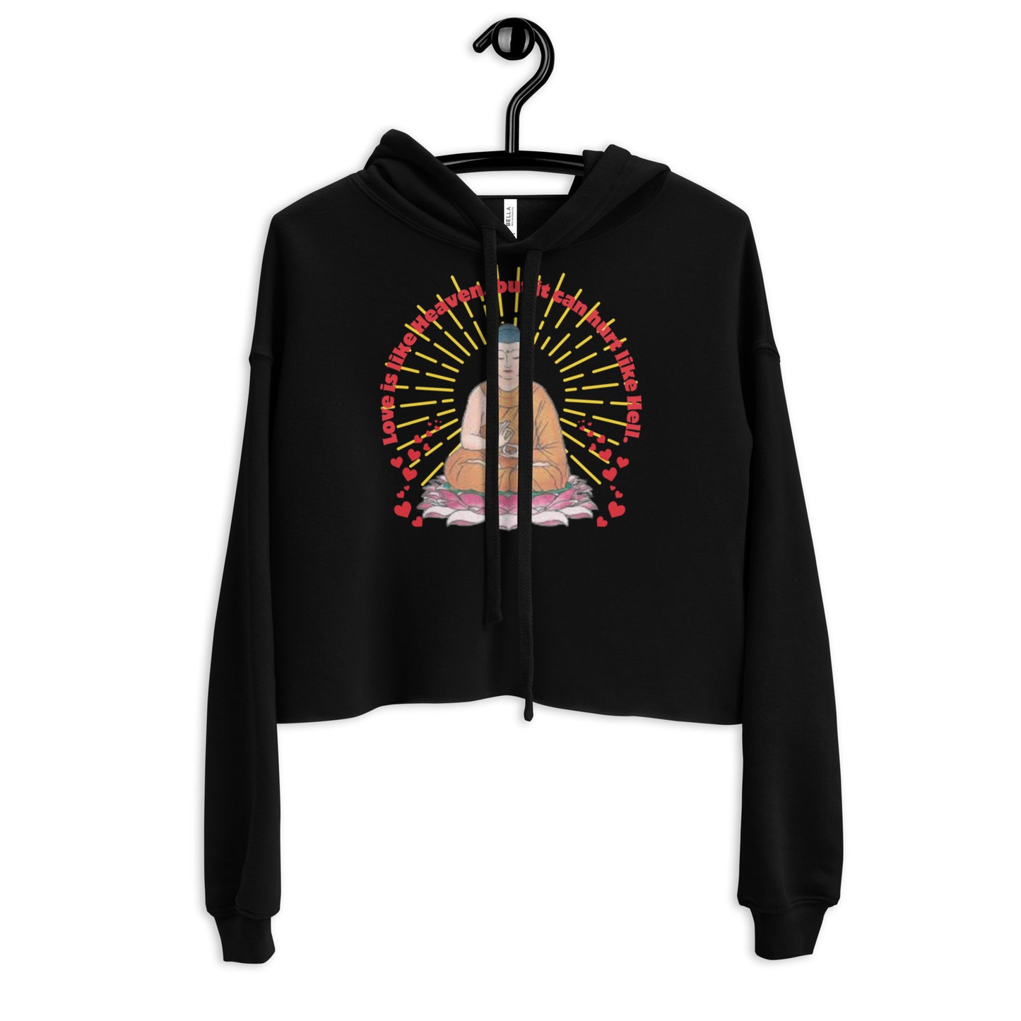 Japanese Buddha, tenjoutenge Crop Hoodie