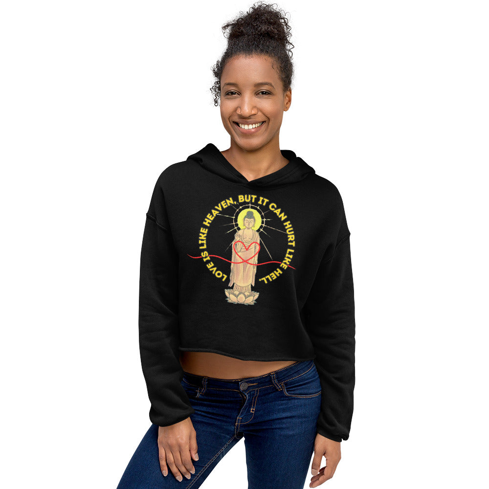 Japanese Buddha, wakeiseijaku, Crop Hoodie