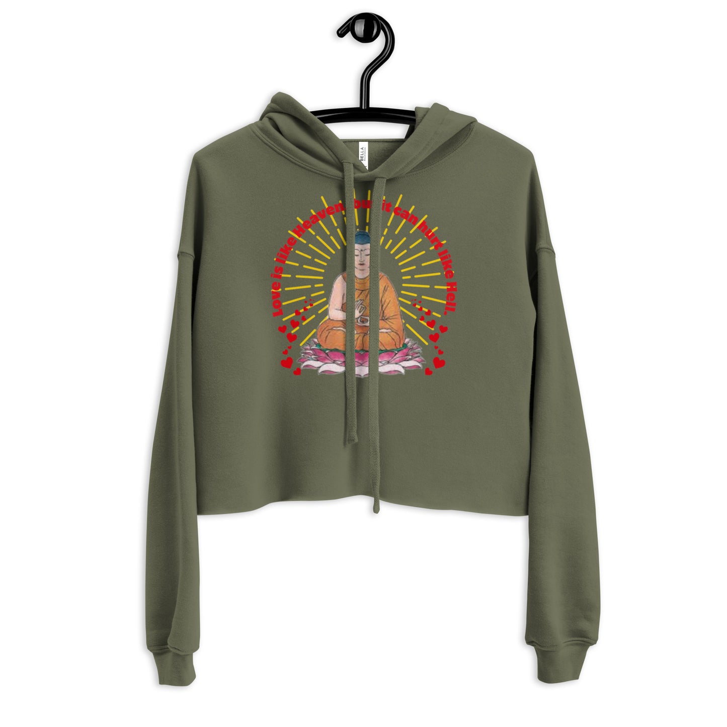 Japanese Buddha, tenjoutenge Crop Hoodie