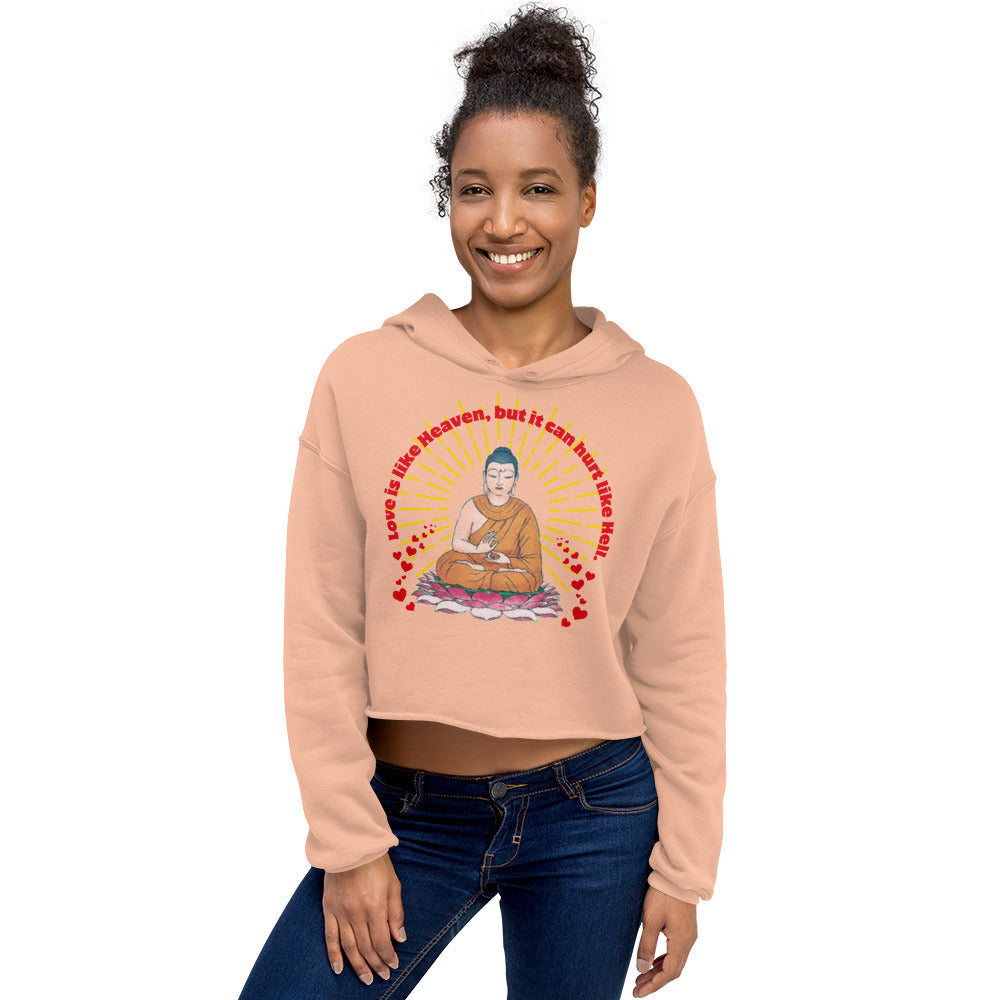 Japanese Buddha, tenjoutenge Crop Hoodie