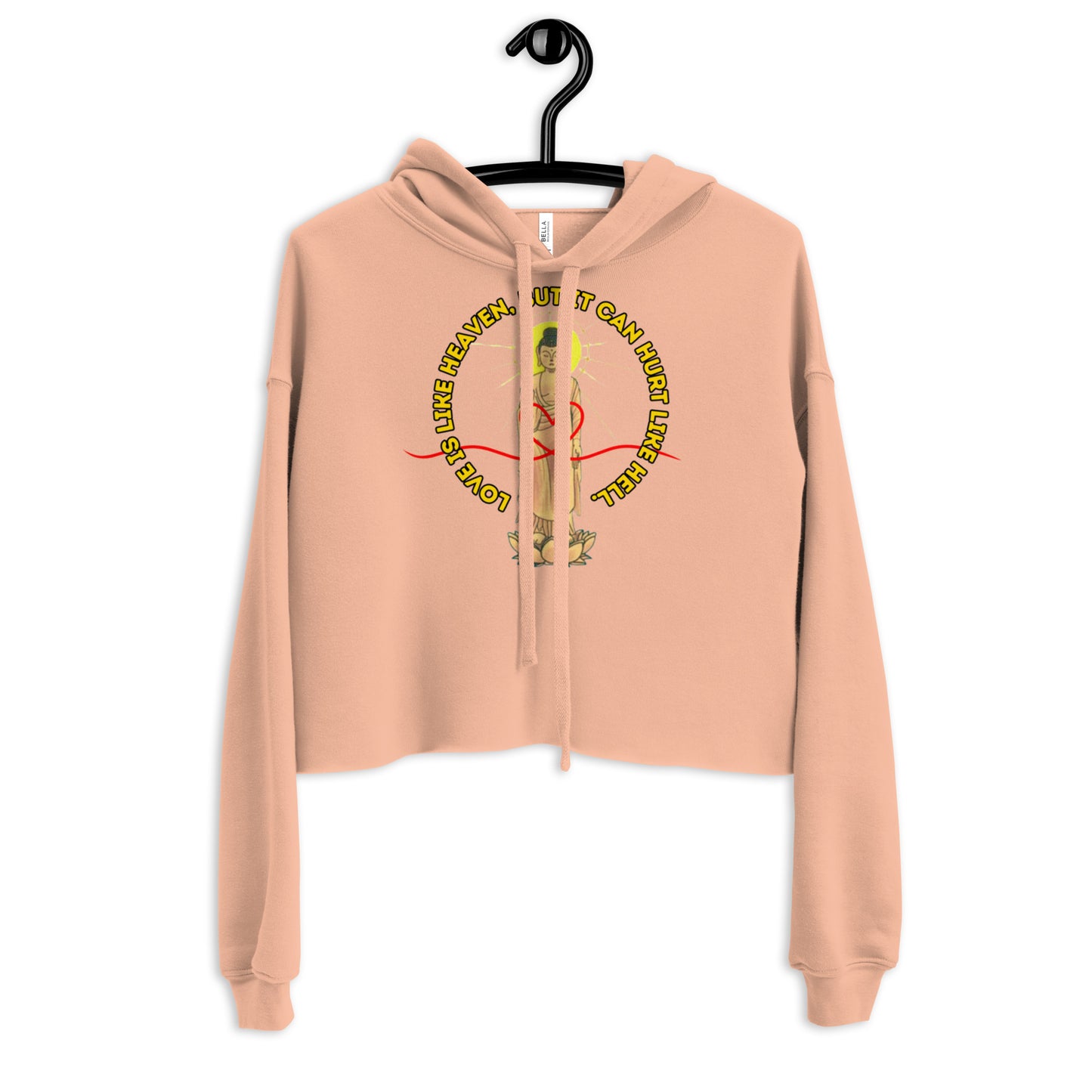 Japanese Buddha, wakeiseijaku, Crop Hoodie