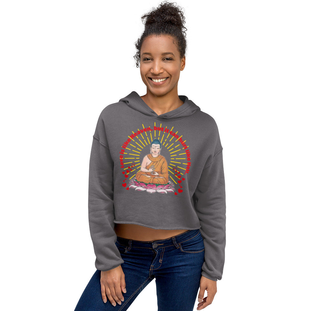 Japanese Buddha, tenjoutenge Crop Hoodie