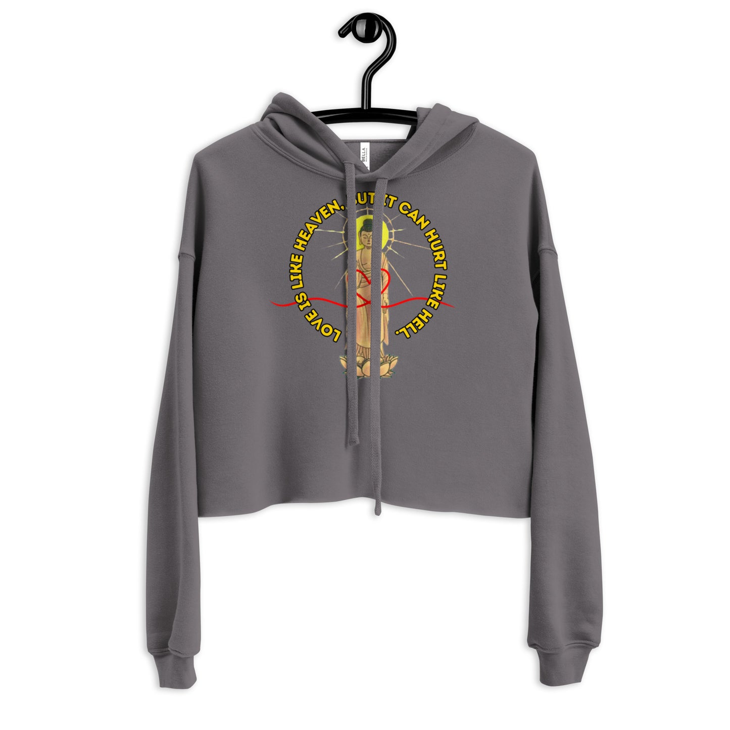 Japanese Buddha, wakeiseijaku, Crop Hoodie