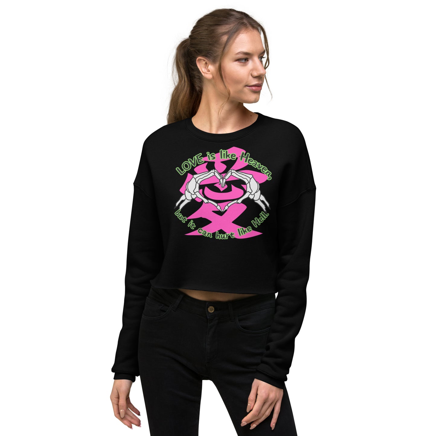 Love is like Heaven, kawaii, ai, love, Crop Sweatshirt