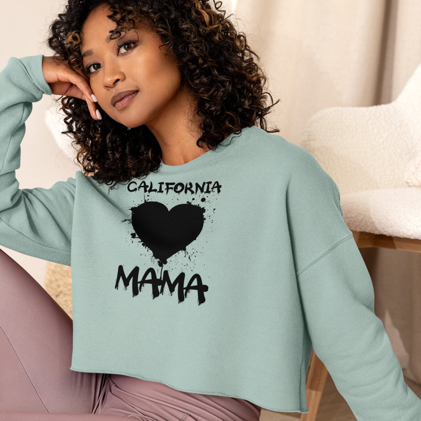 California Mama, Crop Sweatshirt