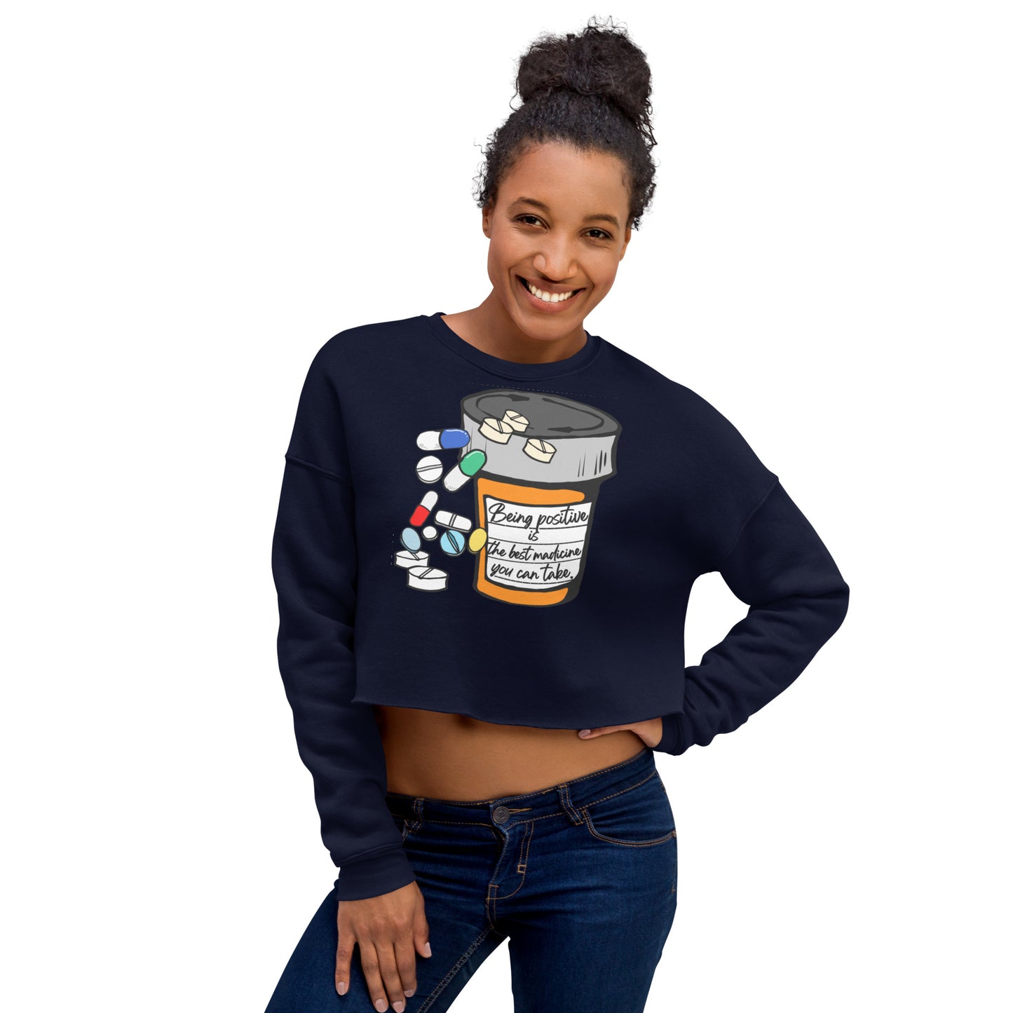Being positive Crop Sweatshirt