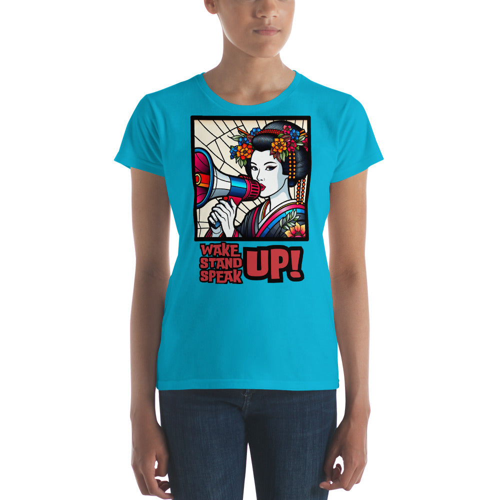 Wake Up Stand Up Speak Up, Geisha, LGBTQ, Gay pride, Against Bullying Tee, Protest shirt, Human Rights, Advocacy Top, kawaii,