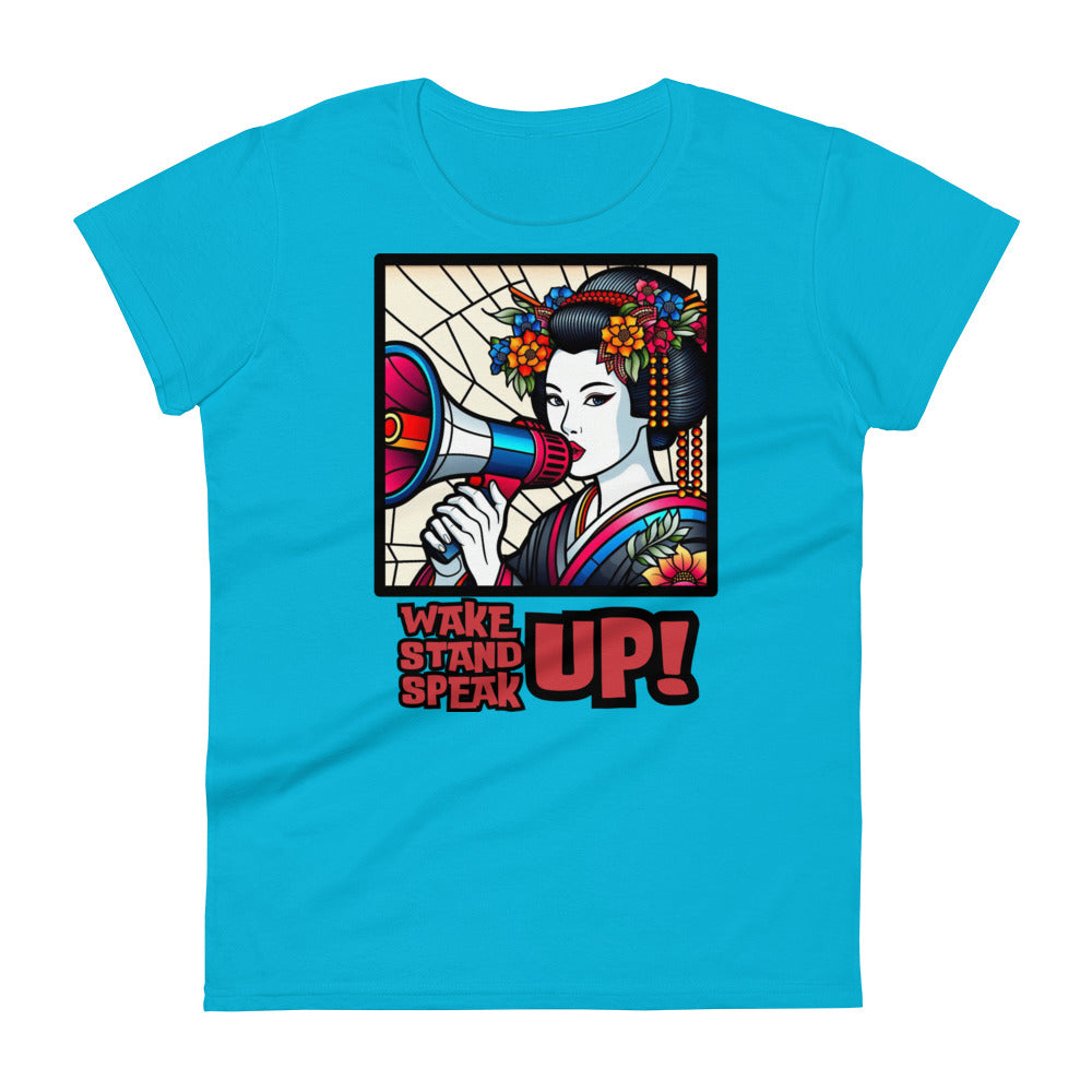 Wake Up Stand Up Speak Up, Geisha, LGBTQ, Gay pride, Against Bullying Tee, Protest shirt, Human Rights, Advocacy Top, kawaii,