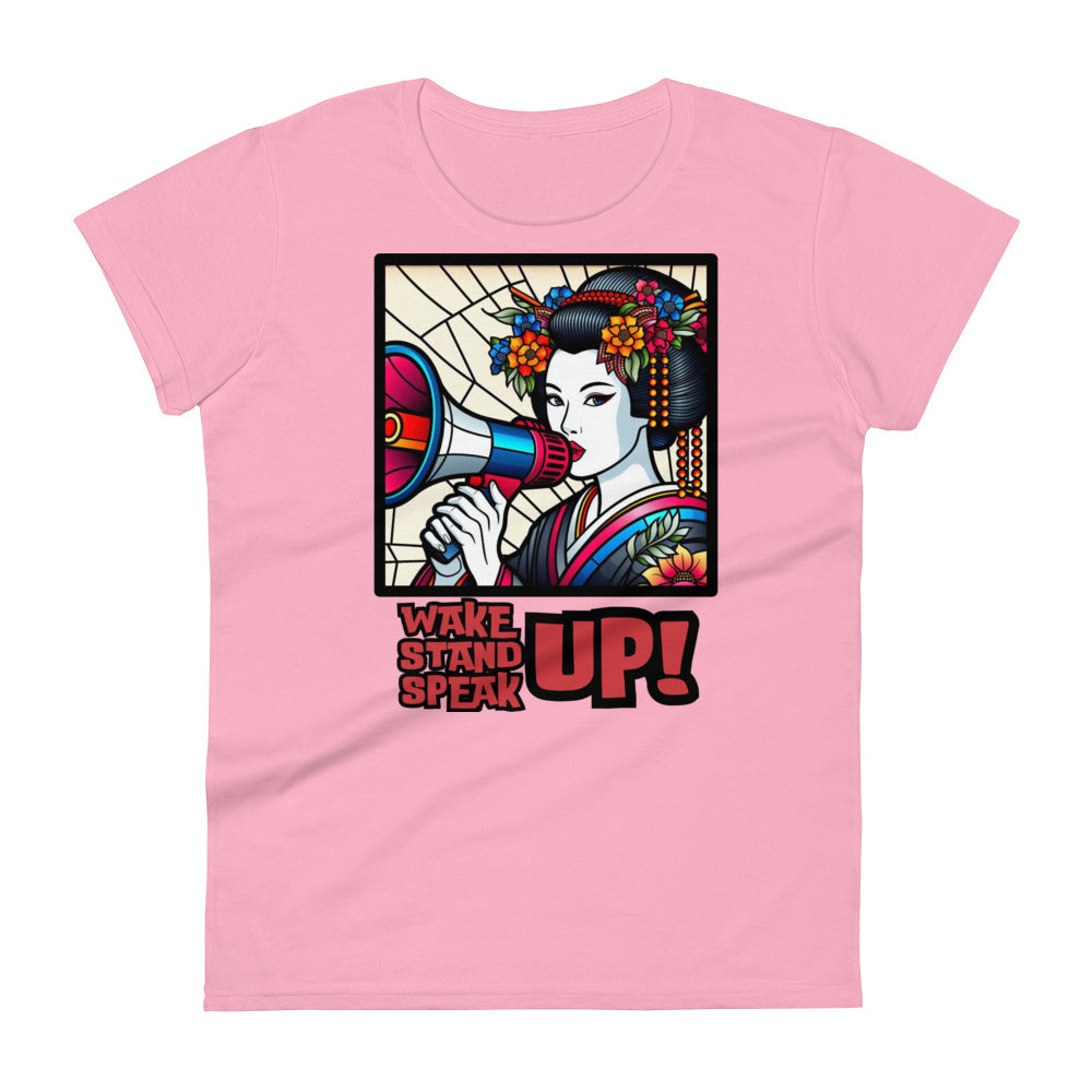 Wake Up Stand Up Speak Up, Geisha, LGBTQ, Gay pride, Against Bullying Tee, Protest shirt, Human Rights, Advocacy Top, kawaii,