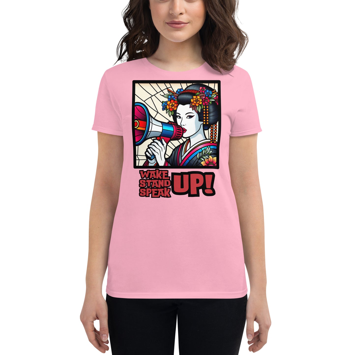 Wake Up Stand Up Speak Up, Geisha, LGBTQ, Gay pride, Against Bullying Tee, Protest shirt, Human Rights, Advocacy Top, kawaii,