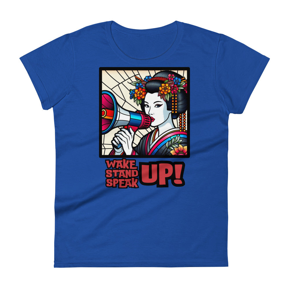Wake Up Stand Up Speak Up, Geisha, LGBTQ, Gay pride, Against Bullying Tee, Protest shirt, Human Rights, Advocacy Top, kawaii,