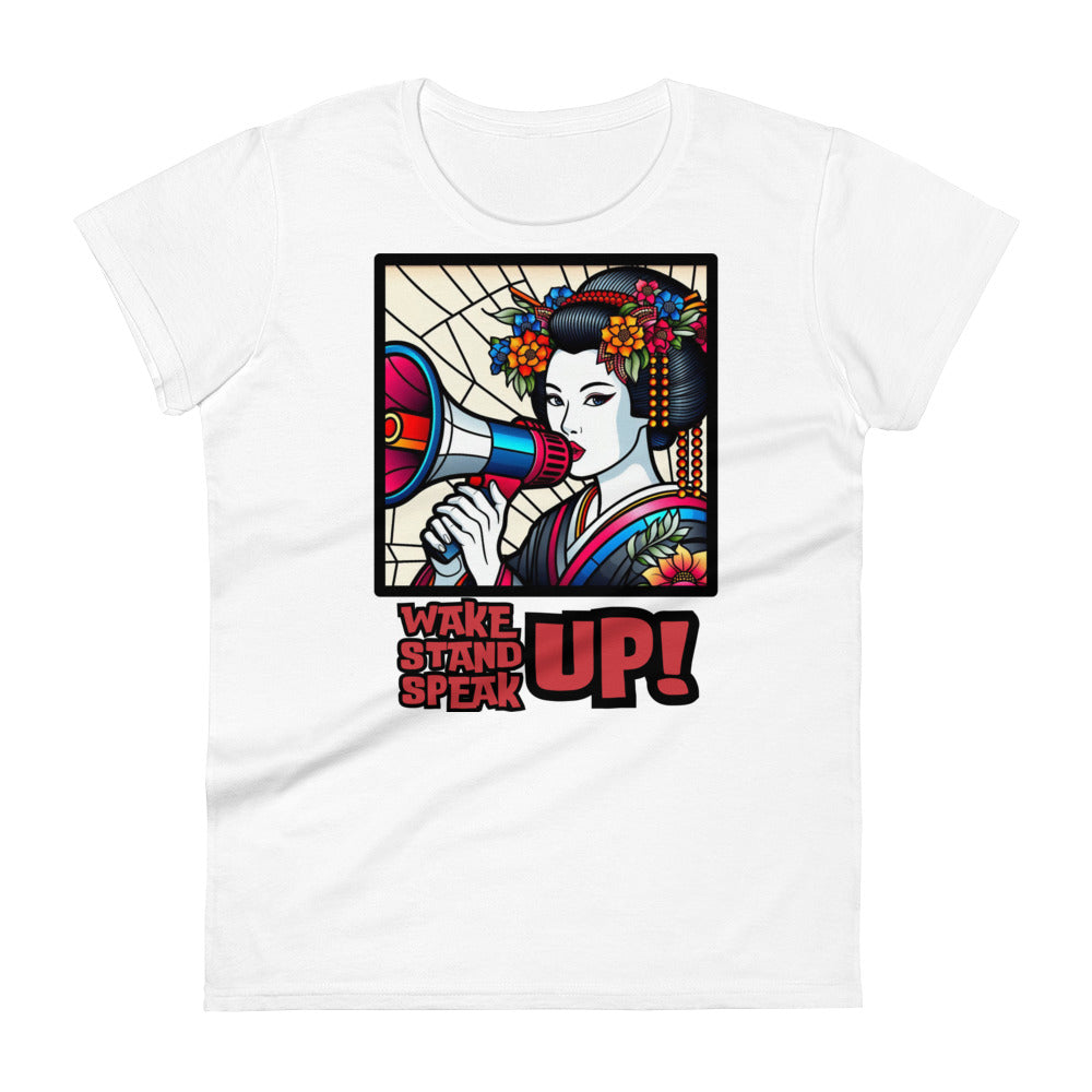 Wake Up Stand Up Speak Up, Geisha, LGBTQ, Gay pride, Against Bullying Tee, Protest shirt, Human Rights, Advocacy Top, kawaii,