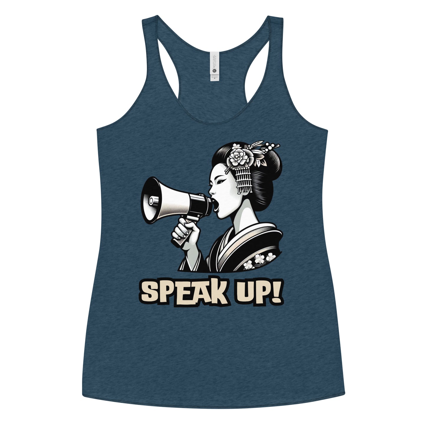 Speak Up, Kawai, Geisha girl, LGBTQ, gay pride, Against Bullying Tank, Protest tank, Human Rights, Advocacy Top, Japanese, Racerback Tank