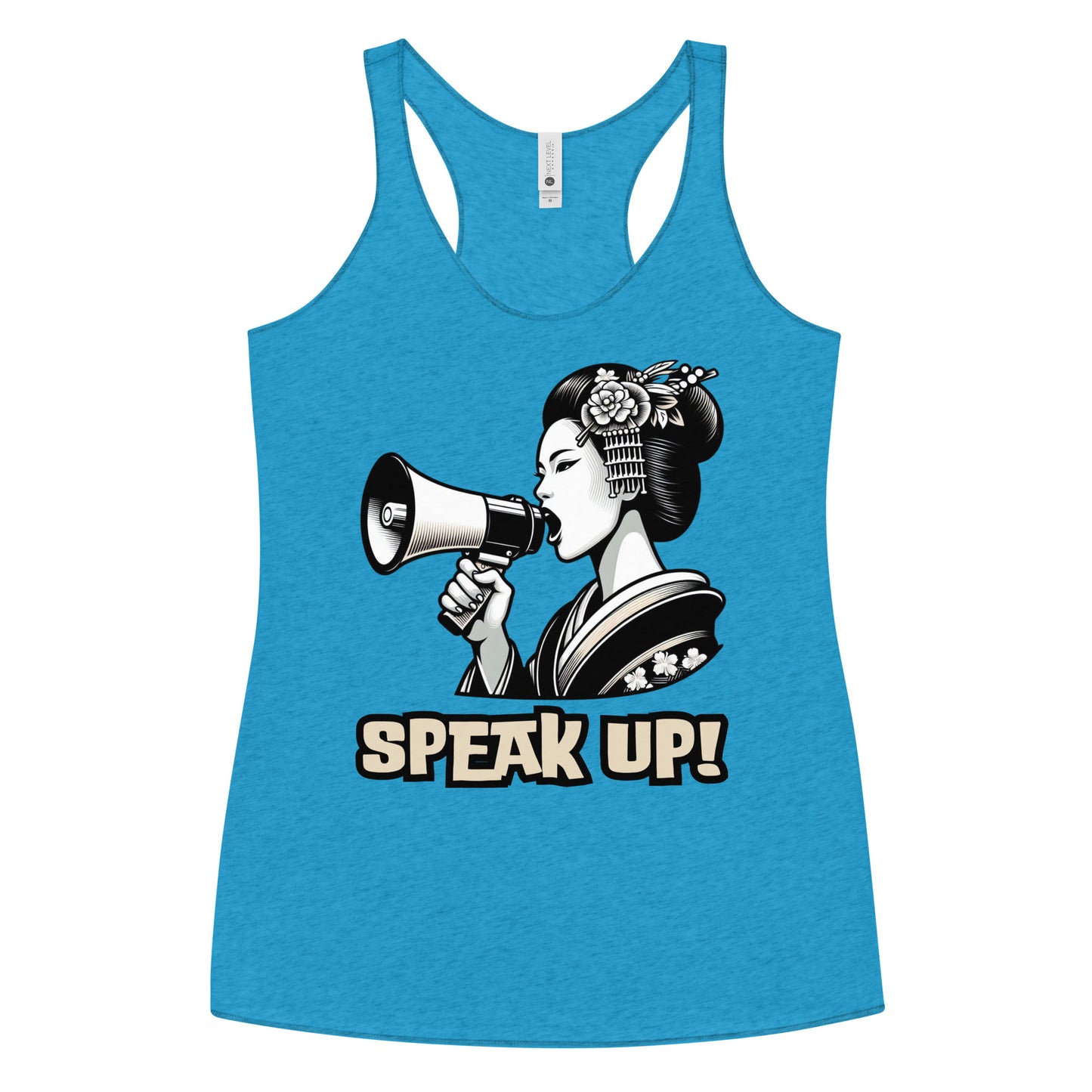Speak Up, Kawai, Geisha girl, LGBTQ, gay pride, Against Bullying Tank, Protest tank, Human Rights, Advocacy Top, Japanese, Racerback Tank