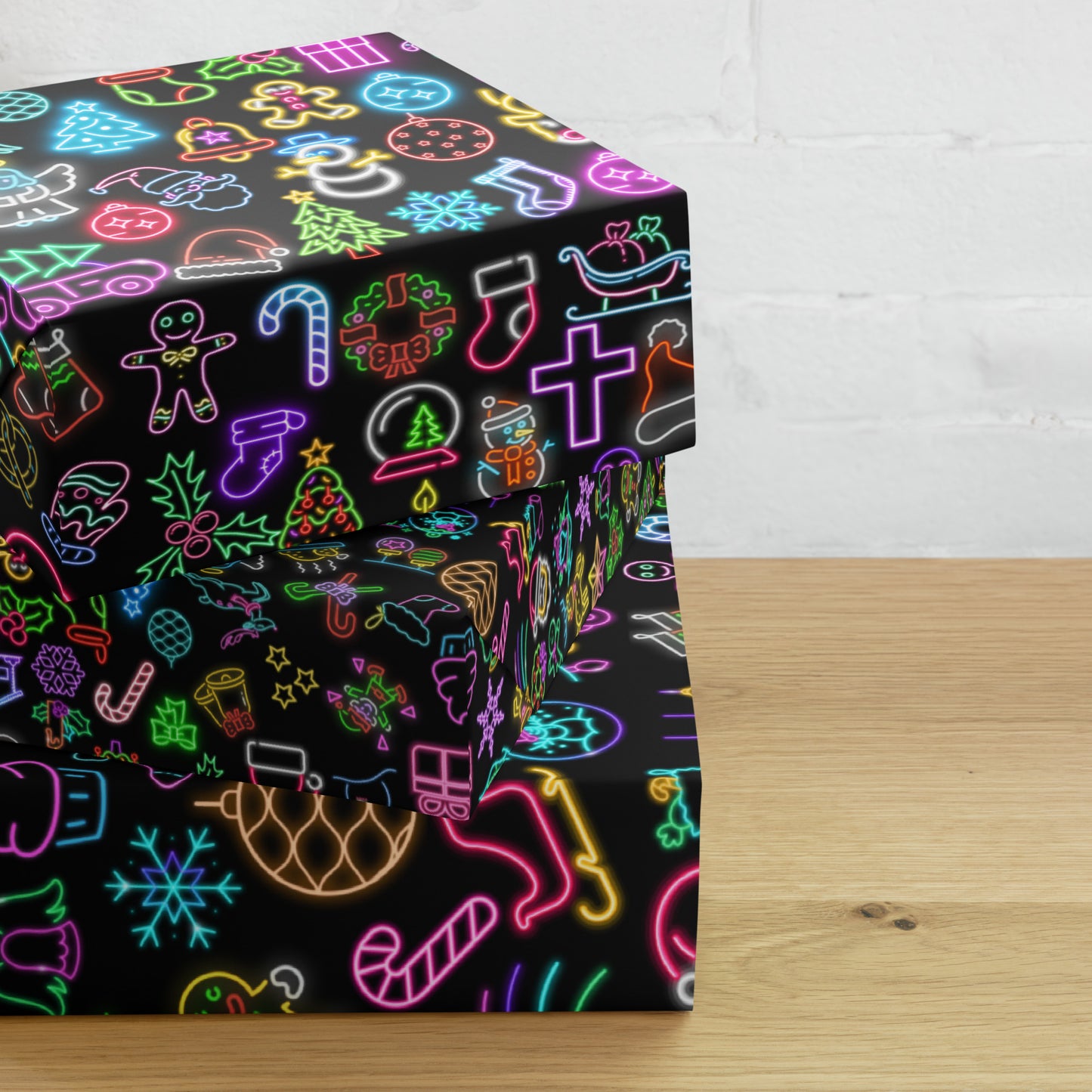 Christmas Neon Wrapping paper sheets