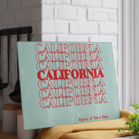 California Cutting board, California souvenir, Kawaii Kitchen Decor, Wedding Gift, Anniversary Gift, Glass Cutting Board, Glass Cutting Board