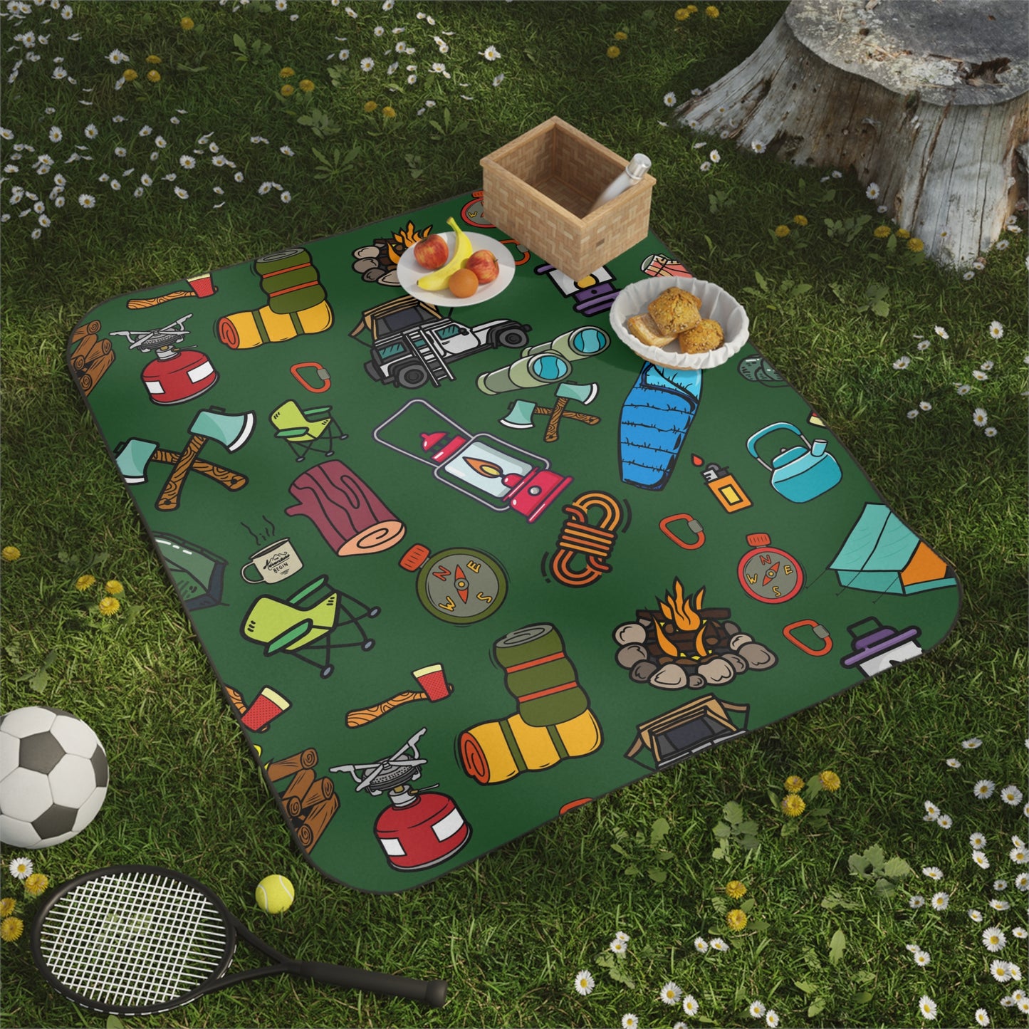 Kawaii, Camping blanket, Gift for Camp Lover, Gift For Her, Gift For Him, Camping lifestyle, Camping Lover, Outdoor Gift, Picnic Blanket
