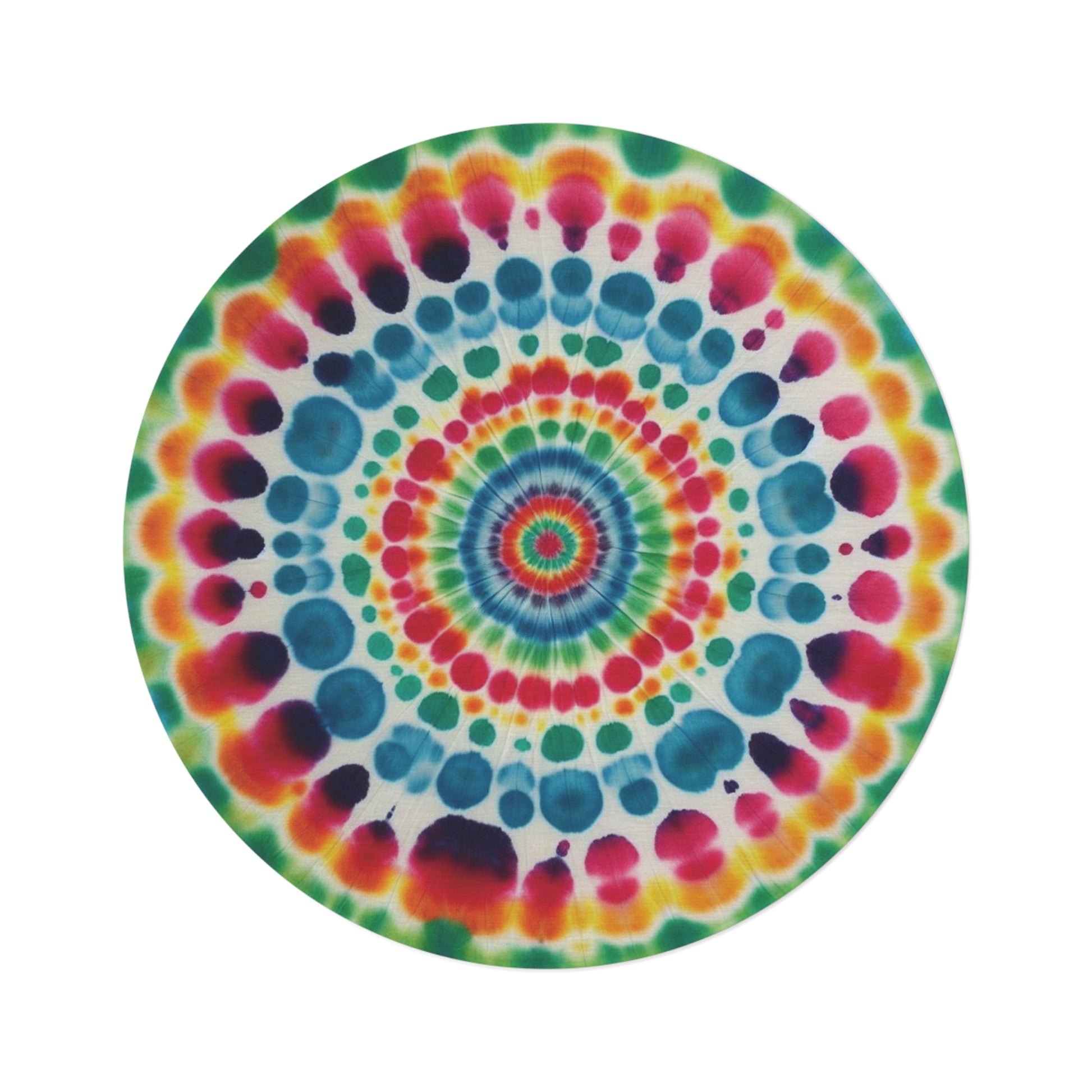 Tie Dye, Rainbow, Psychedelic Hippie, 1970s, Retro Decor, Boho, Housewarming Gift, Grateful Dead Love, Camping, Round Rug