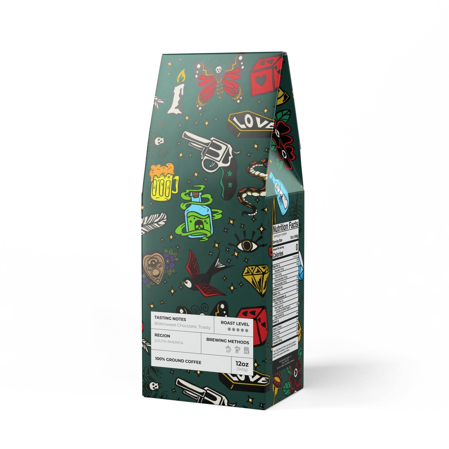 Tattoo Flash Green Bitterroot Coffee Blend (Dark French Roast)
