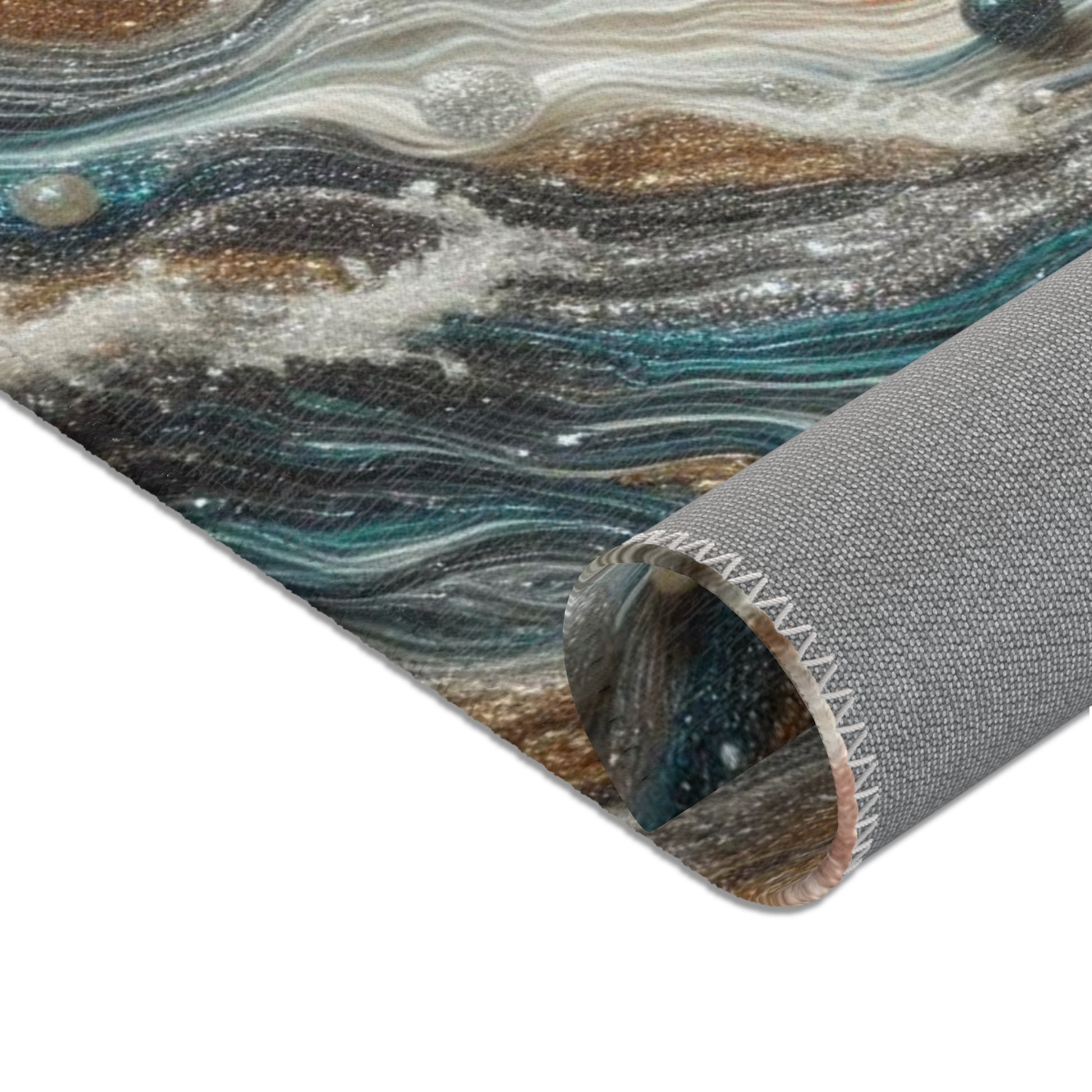 The Edge of the Universe, pearl splashes into the waves of resin art, Heartwarming gift, Gifts for wife Gift for mom Wedding Gift, Area Rugs