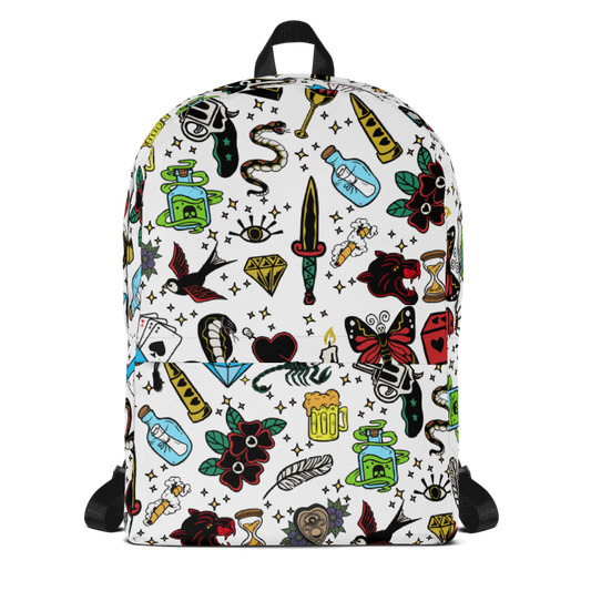 TATTOO Tattoo Flash, Gift For Her, Gift For Tattoo Lover, Tattoo, Daily Use, American Tattoo, Old School Tattoo, Harajuku, Tokyo, Kawaii Backpack