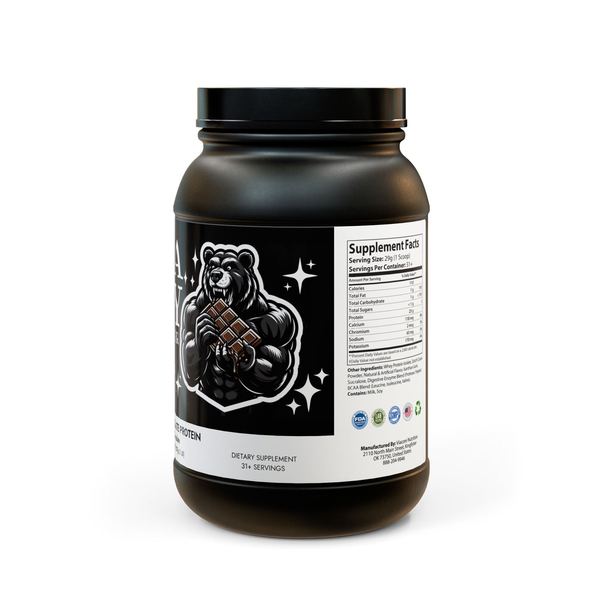 Whey Isolate Protein Supplement (907g, 2lb)Chocolate, 25g Protein, Protein Shake for Muscle Strength & Recovery