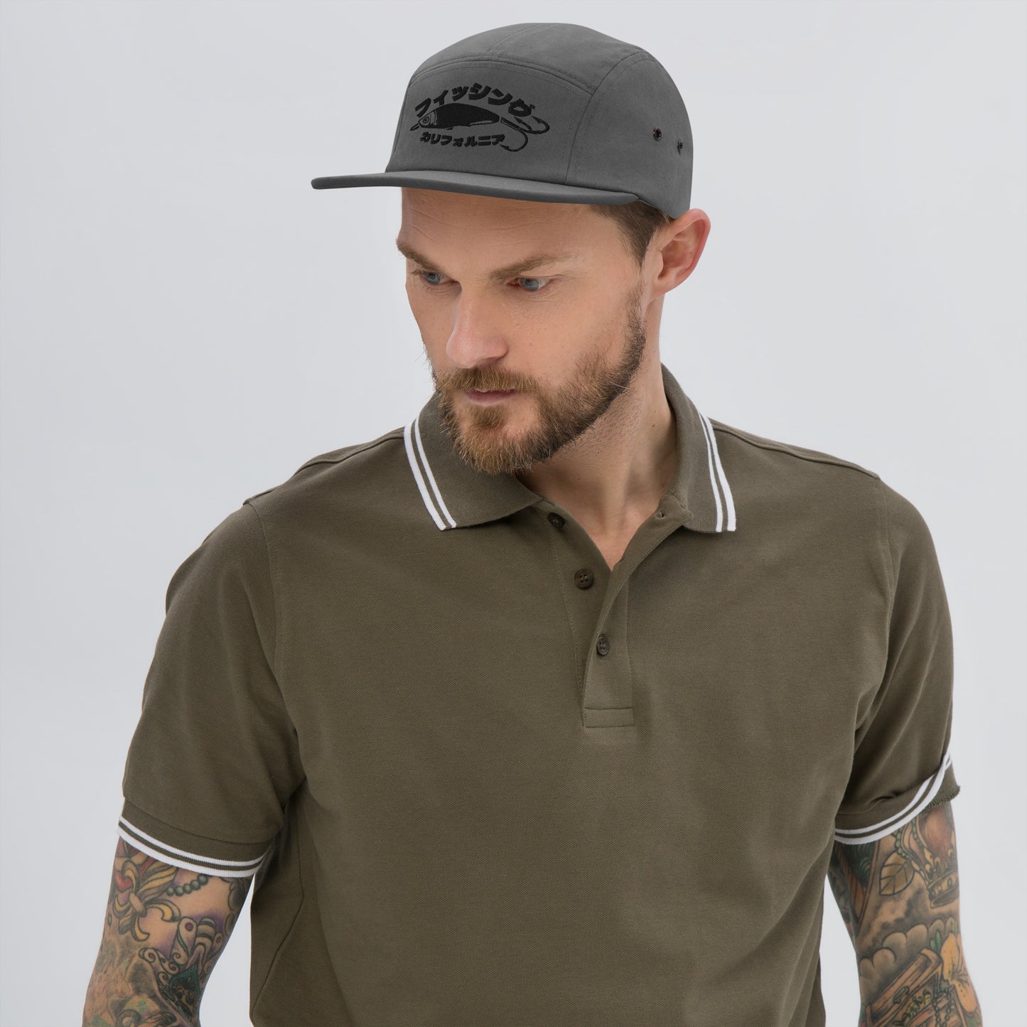 Fishing California, Japanese katakana, Five Panel Cap