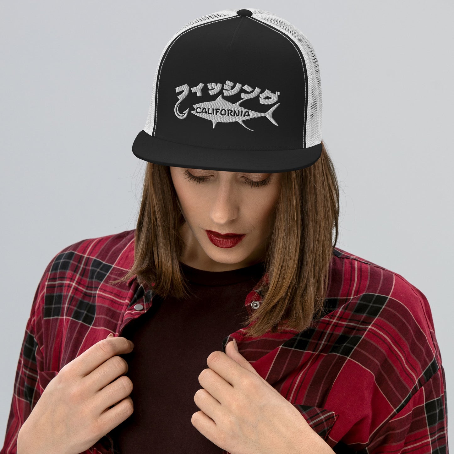 Fishing  California, Japanese katakana, Trucker Cap