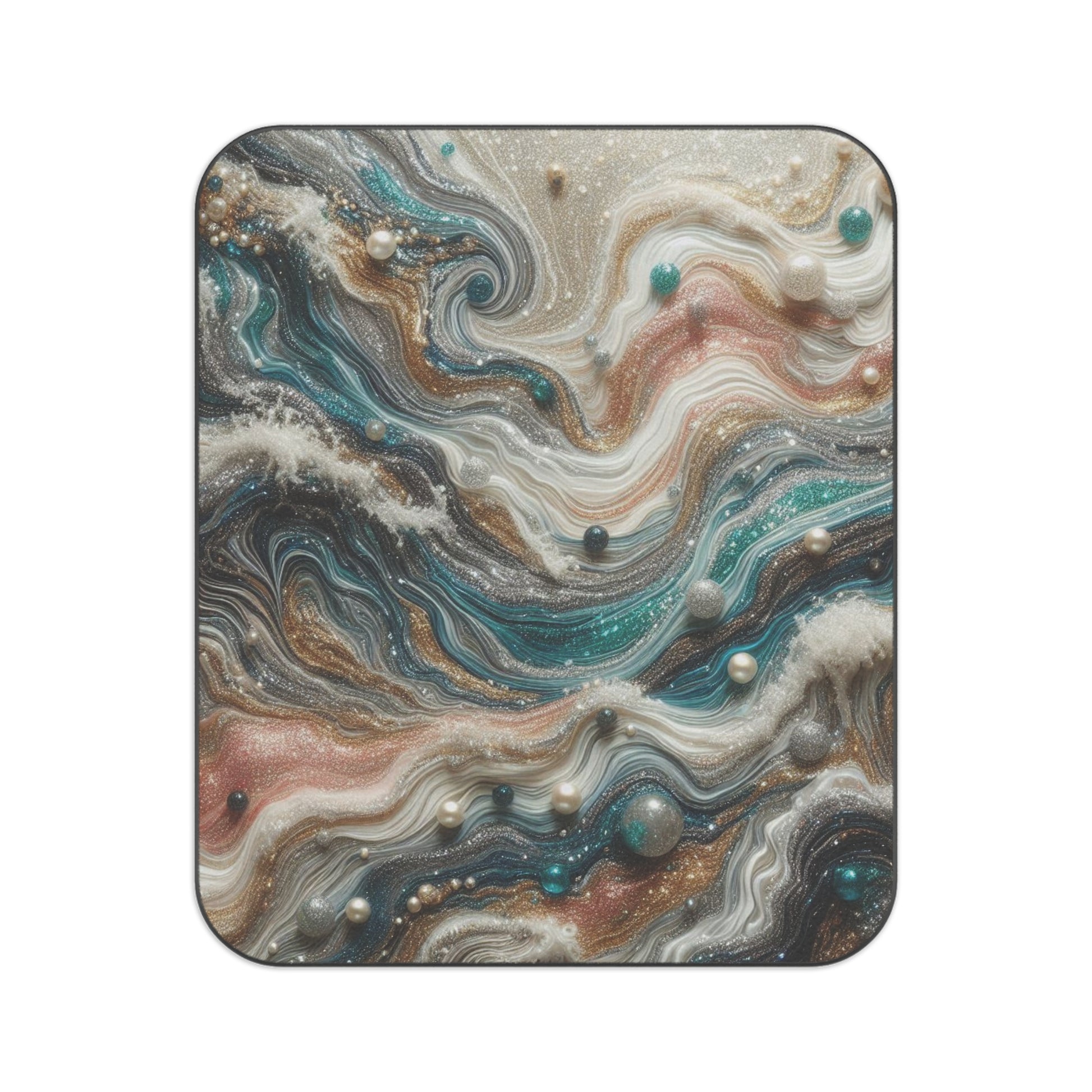 The Edge of the Universe, pearl splashes into the waves of resin art, Heartwarming gift, Gifts for wife, Wedding Gift, Kawaii Picnic Blanket