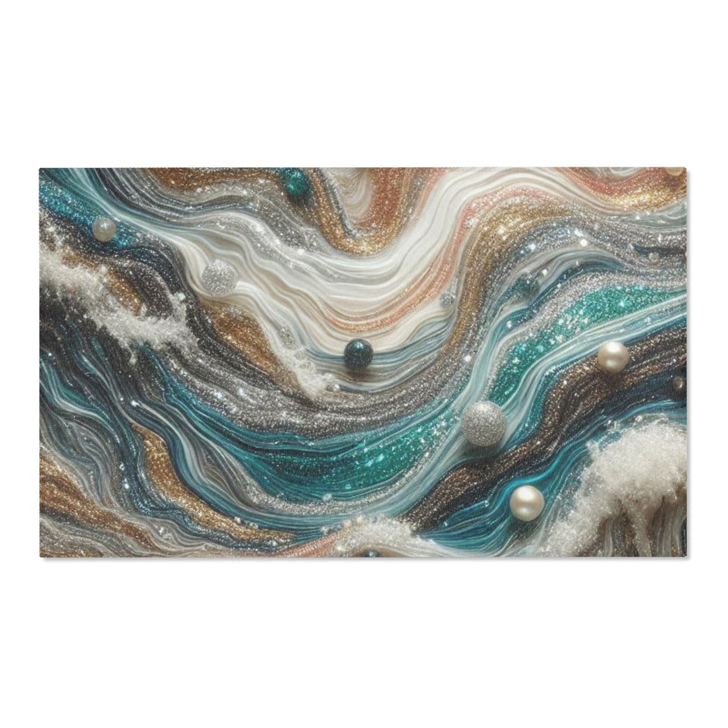 The Edge of the Universe, pearl splashes into the waves of resin art, Heartwarming gift, Gifts for wife Gift for mom Wedding Gift, Area Rugs