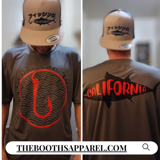 Fishing  California, Japanese katakana, Fishing Lover Gift Trucker Cap