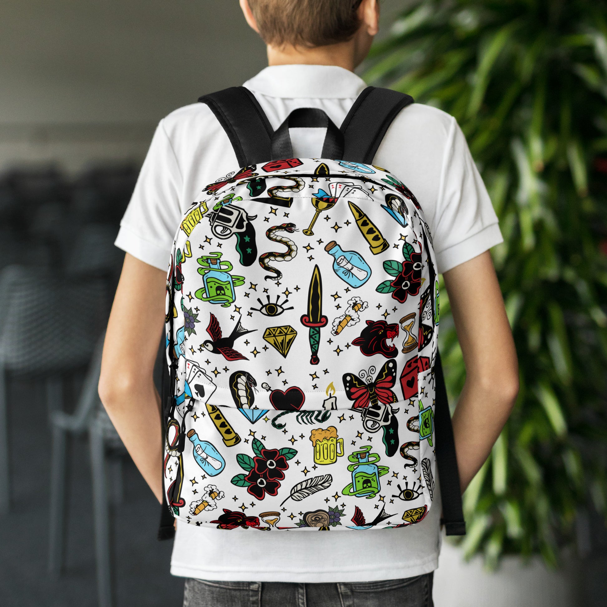 TATTOO Tattoo Flash, Gift For Her, Gift For Tattoo Lover, Tattoo, Daily Use, American Tattoo, Old School Tattoo, Harajuku, Tokyo, Kawaii Backpack