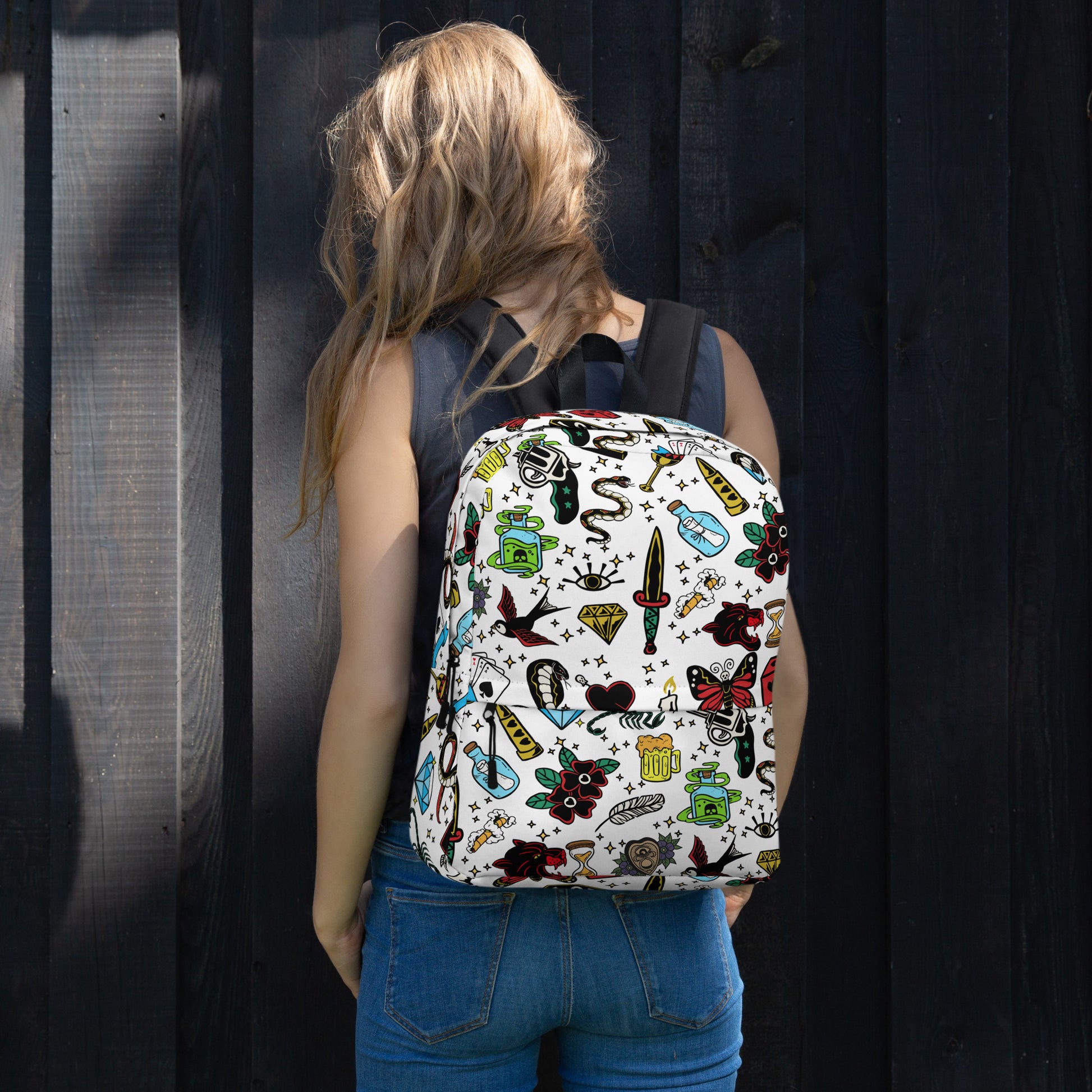 TATTOO Tattoo Flash, Gift For Her, Gift For Tattoo Lover, Tattoo, Daily Use, American Tattoo, Old School Tattoo, Harajuku, Tokyo, Kawaii Backpack