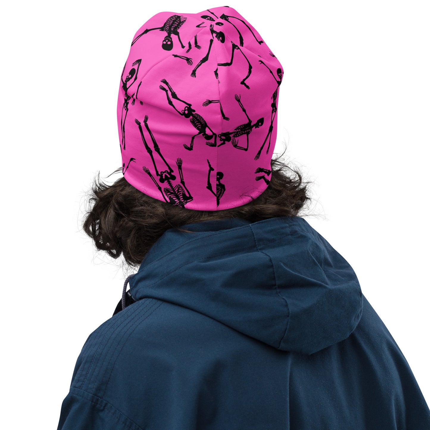 Skeleton Pink All-Over Print Beanie