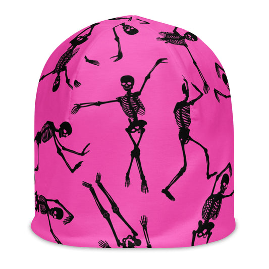 Skeleton Pink All-Over Print Beanie