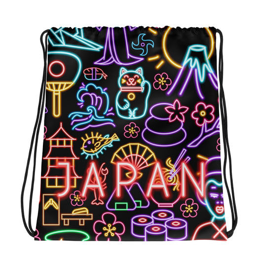 Japanese Neon Sign Drawstring bag
